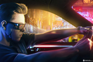 cyberpunk boy car rider 4k 1618133576