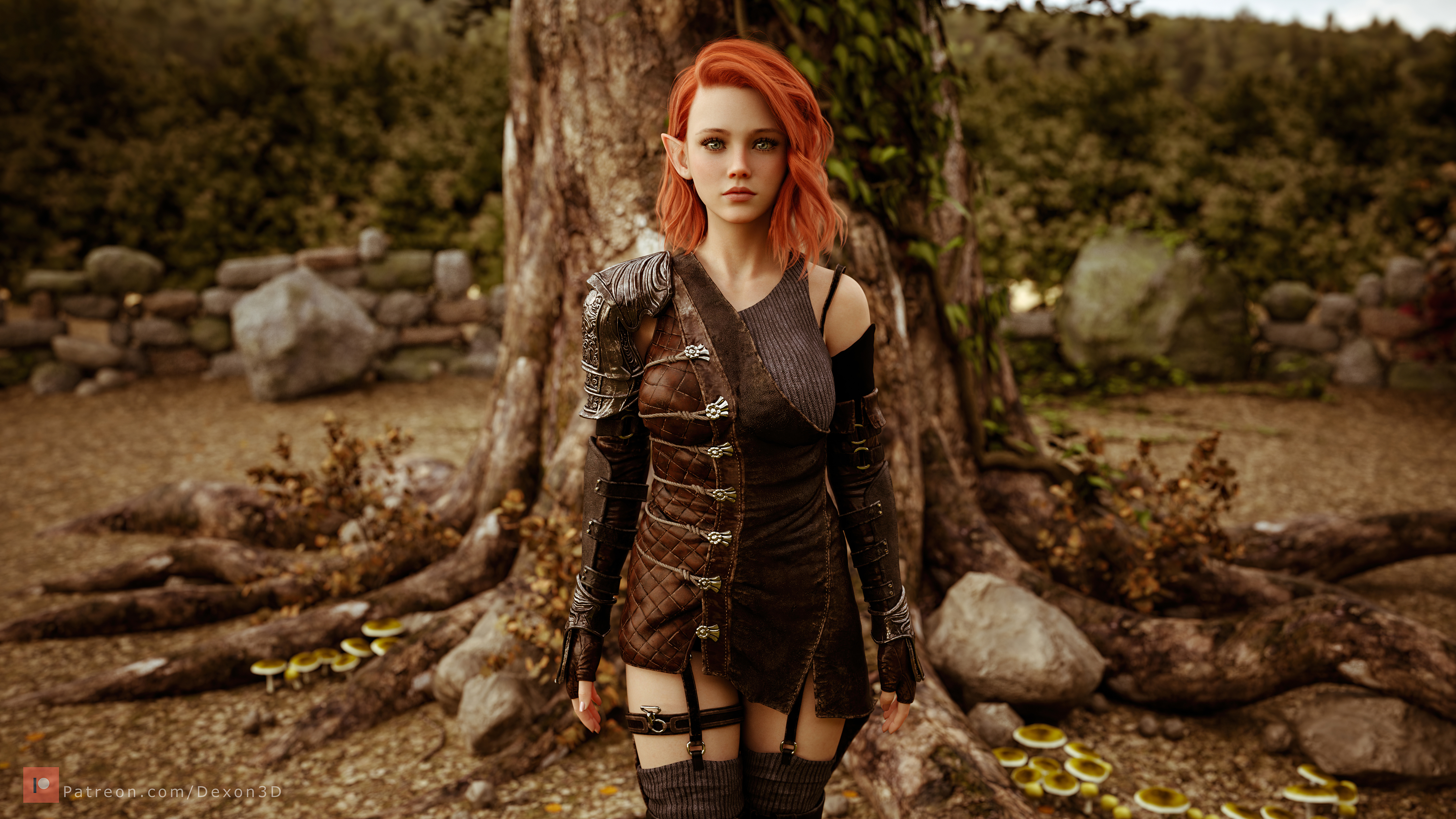 elf women red head 4k 1618133461