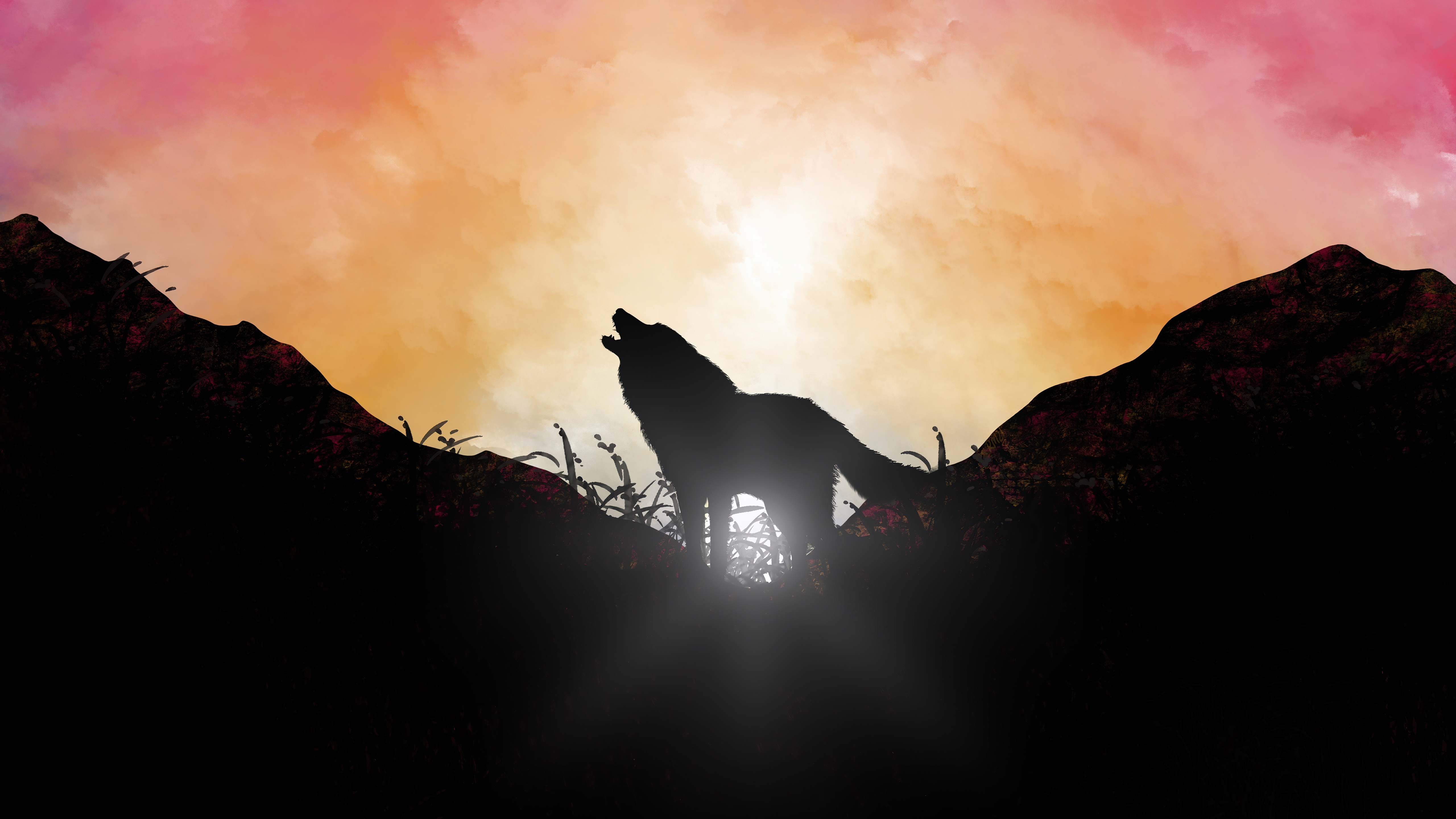 fox howling sunrise 4k 1618131120