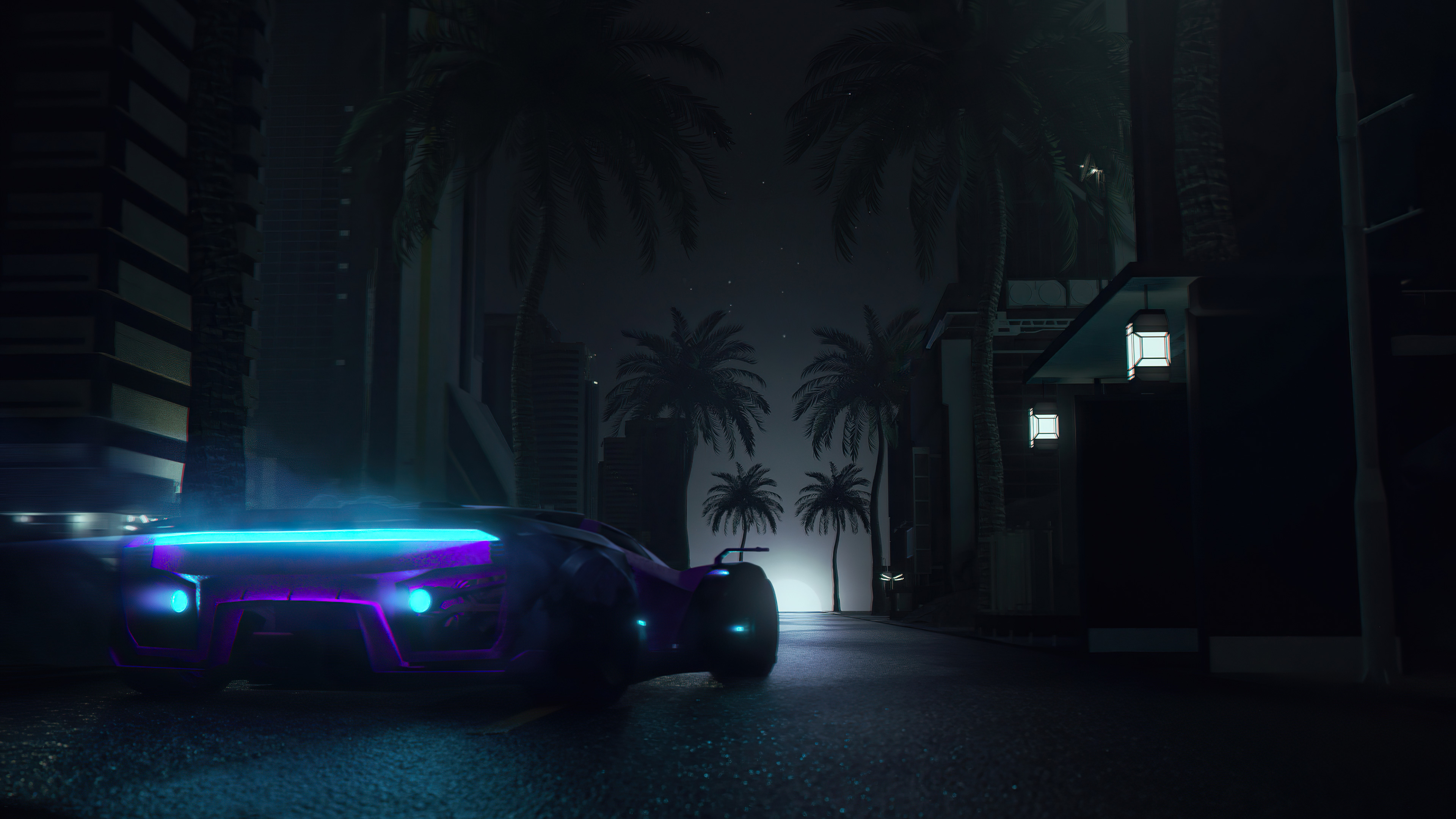 midnight neon drive 4k 1618128873