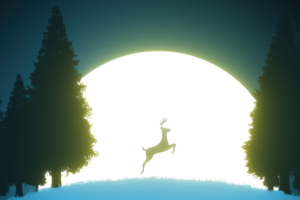 reindeer night jump 4k 1618129012