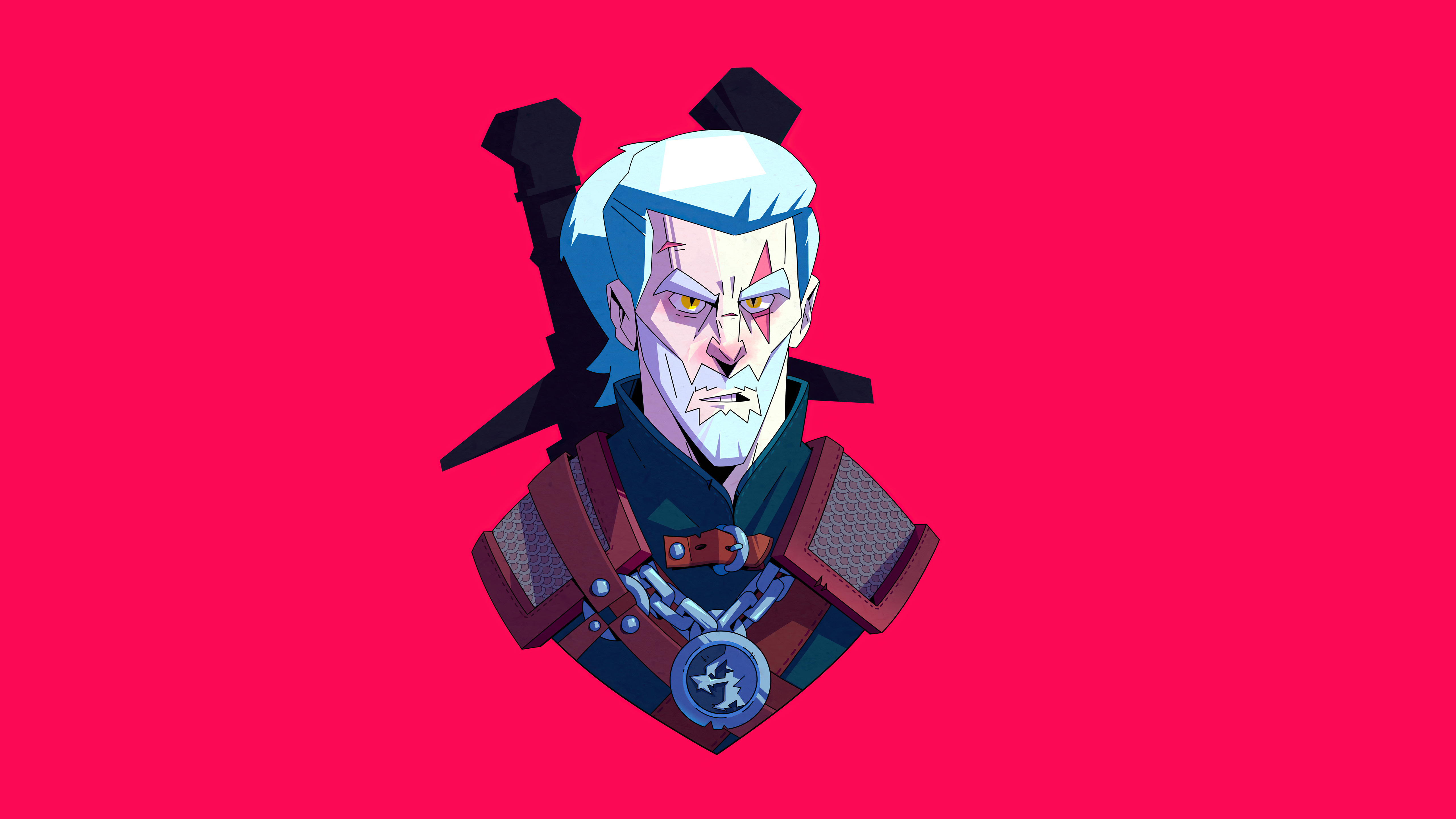 geralt of rivia from the witcher series minimal 4k 1626910842