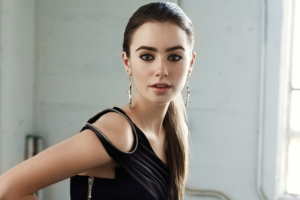 lily collins black dress 4k 1629774537