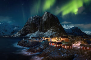 lofoten norway village aurora northern lights 4k 1630068483