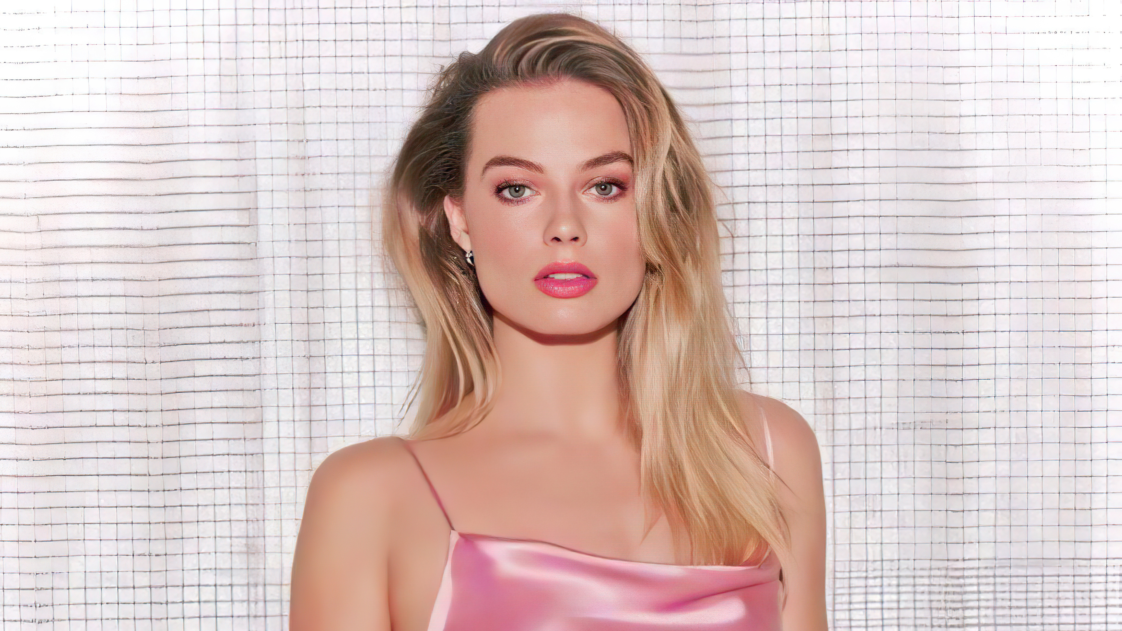 margot robbie in pink dress 4k 1629935400