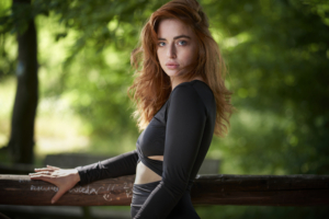 redhead black dress 4k 1629251365