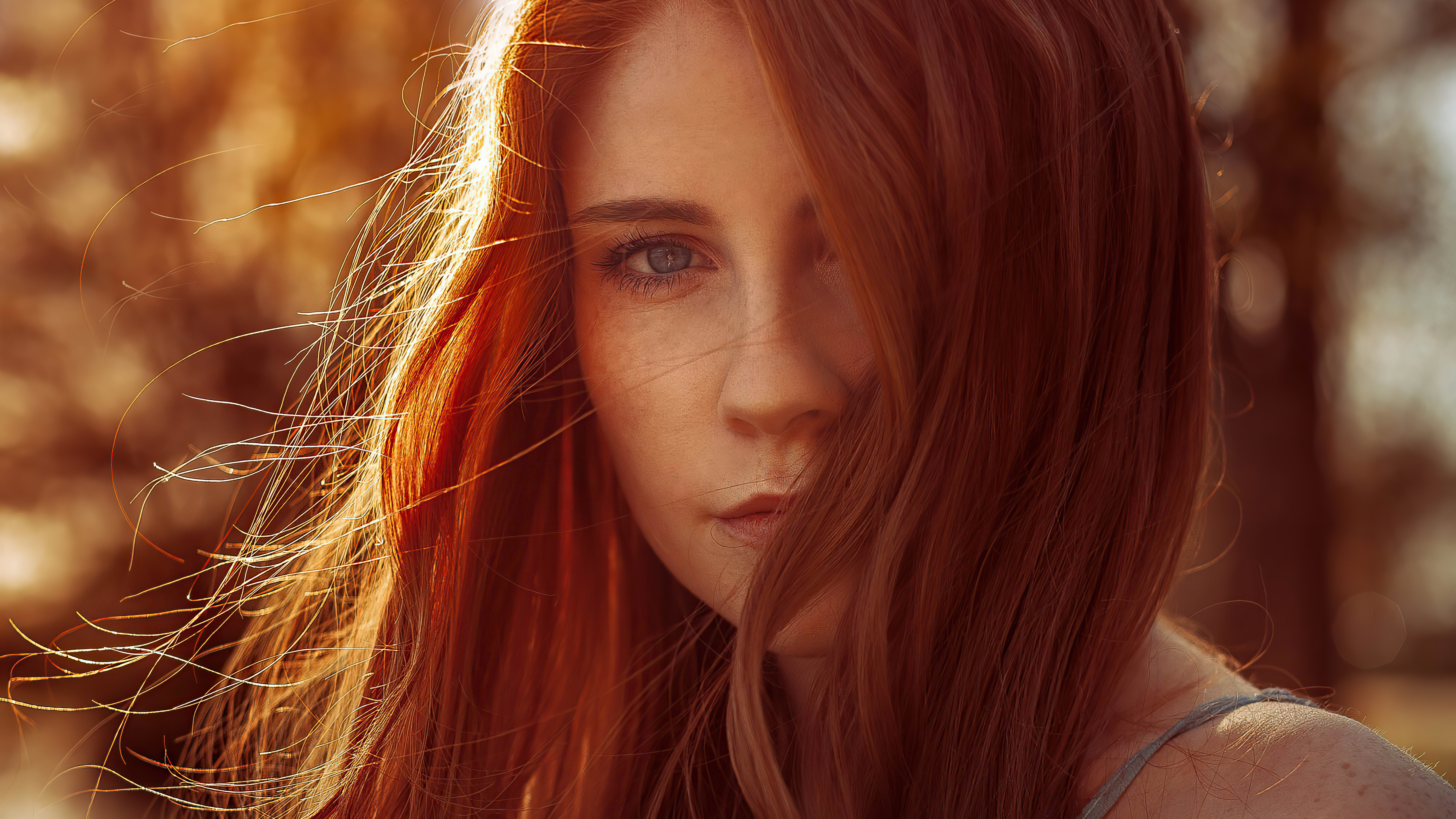 redhead girl eye covered face portrait 4k 1629251630