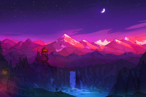 colorful mountains night minimal 4k 1630531611