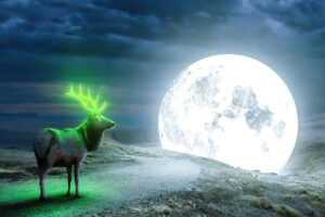 reindeer magical moon 4k 1630532621