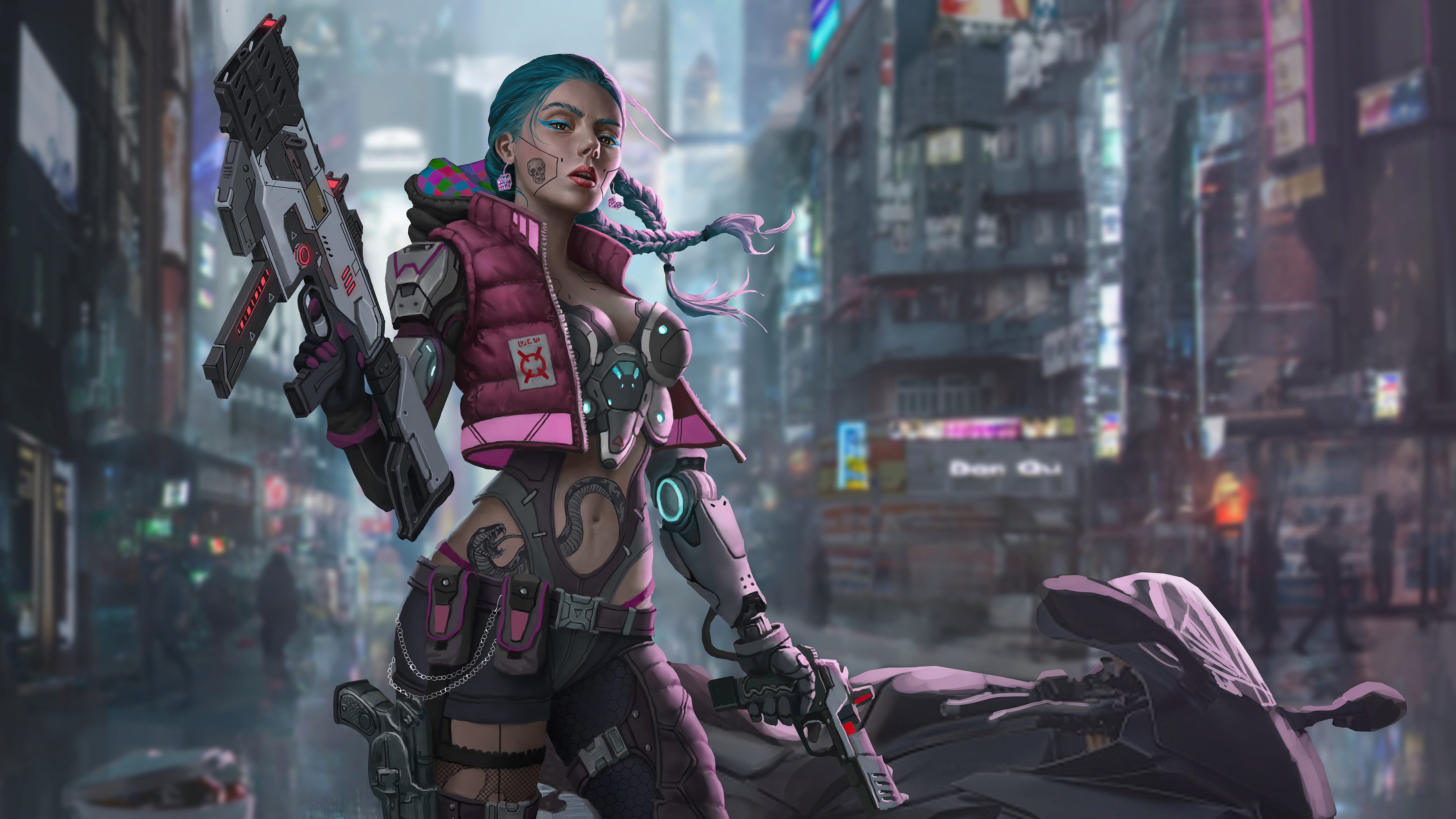 scifi girl biker 4k 1630531823