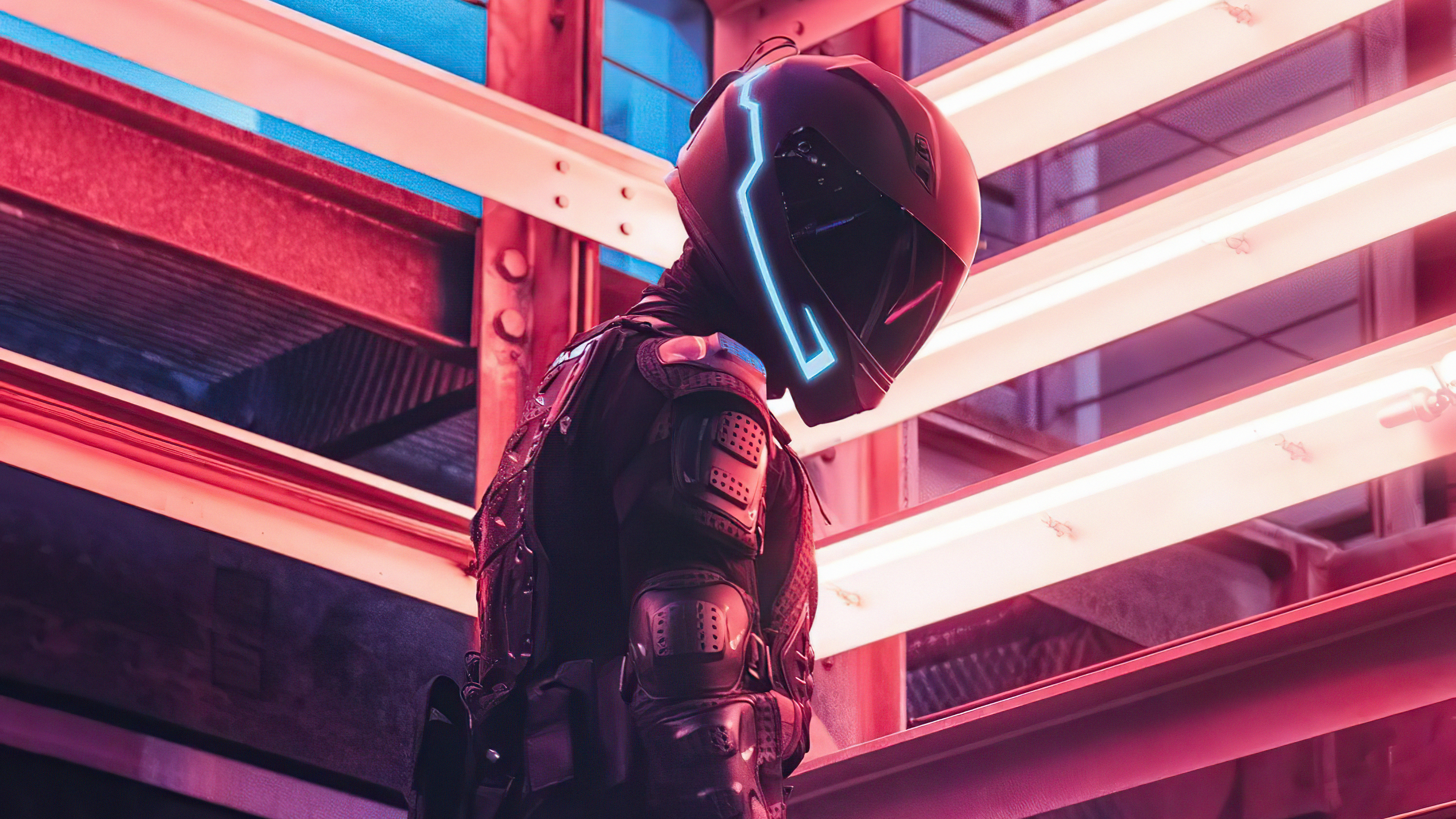 tech noir helmet scifi 4k 1630697399