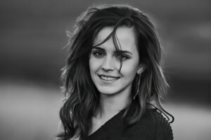 emma watson monochrome 4k 1634183290