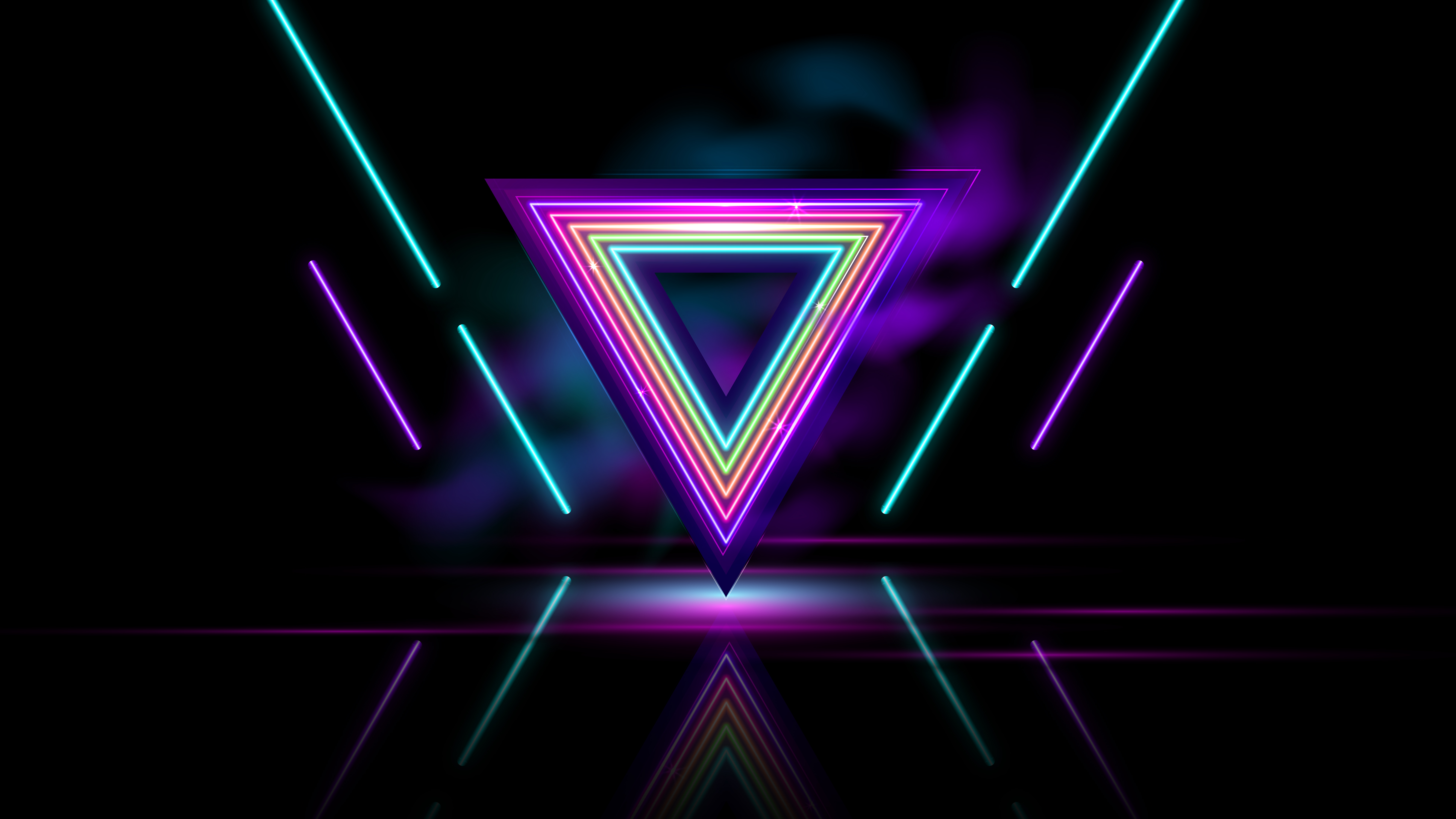 neon triangle abstract 4k 1634163894