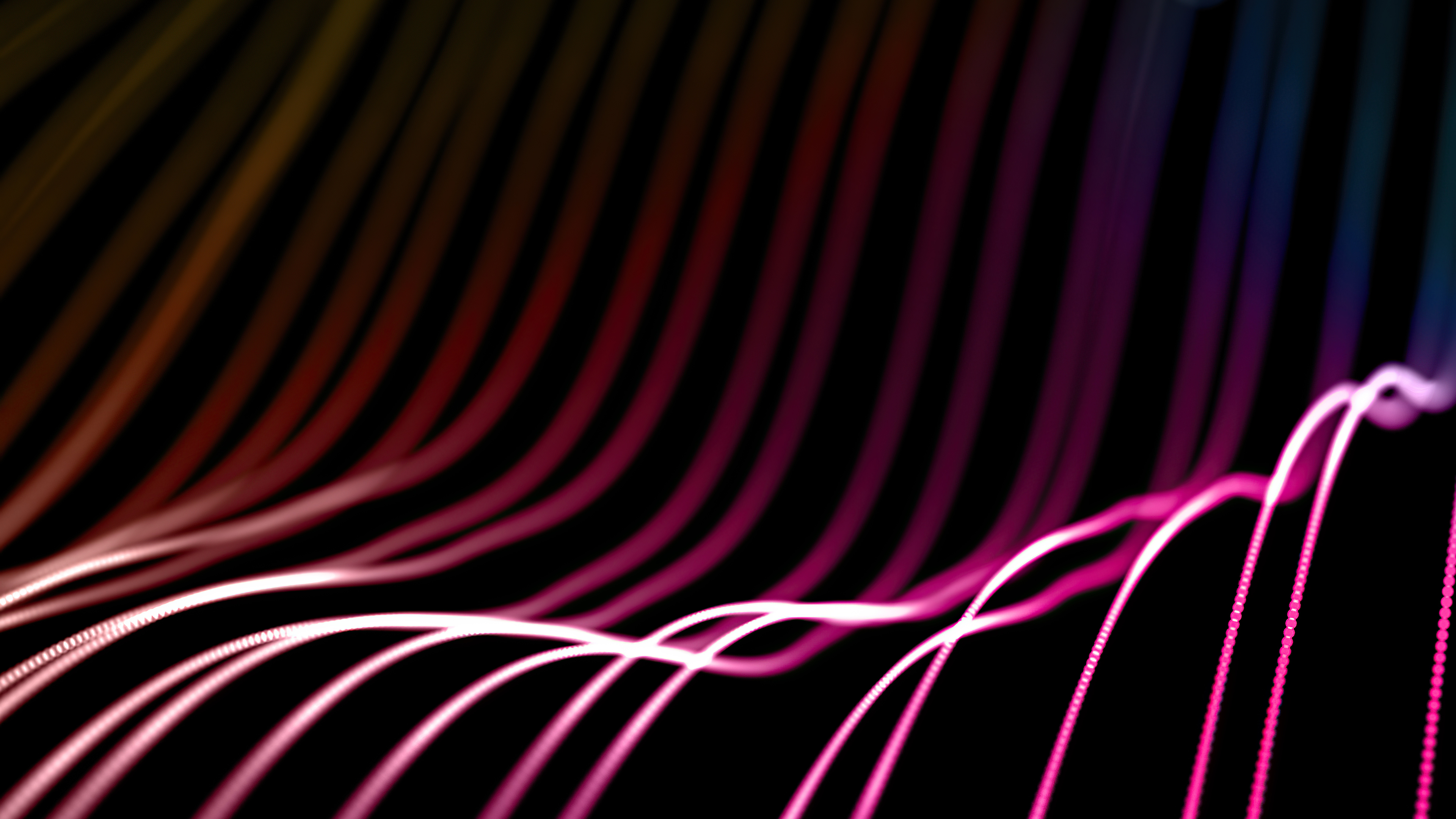Red Lines Waves Abstract 4k walpapper