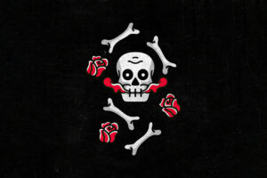 skull and roses dark minimal 4k 1634170457