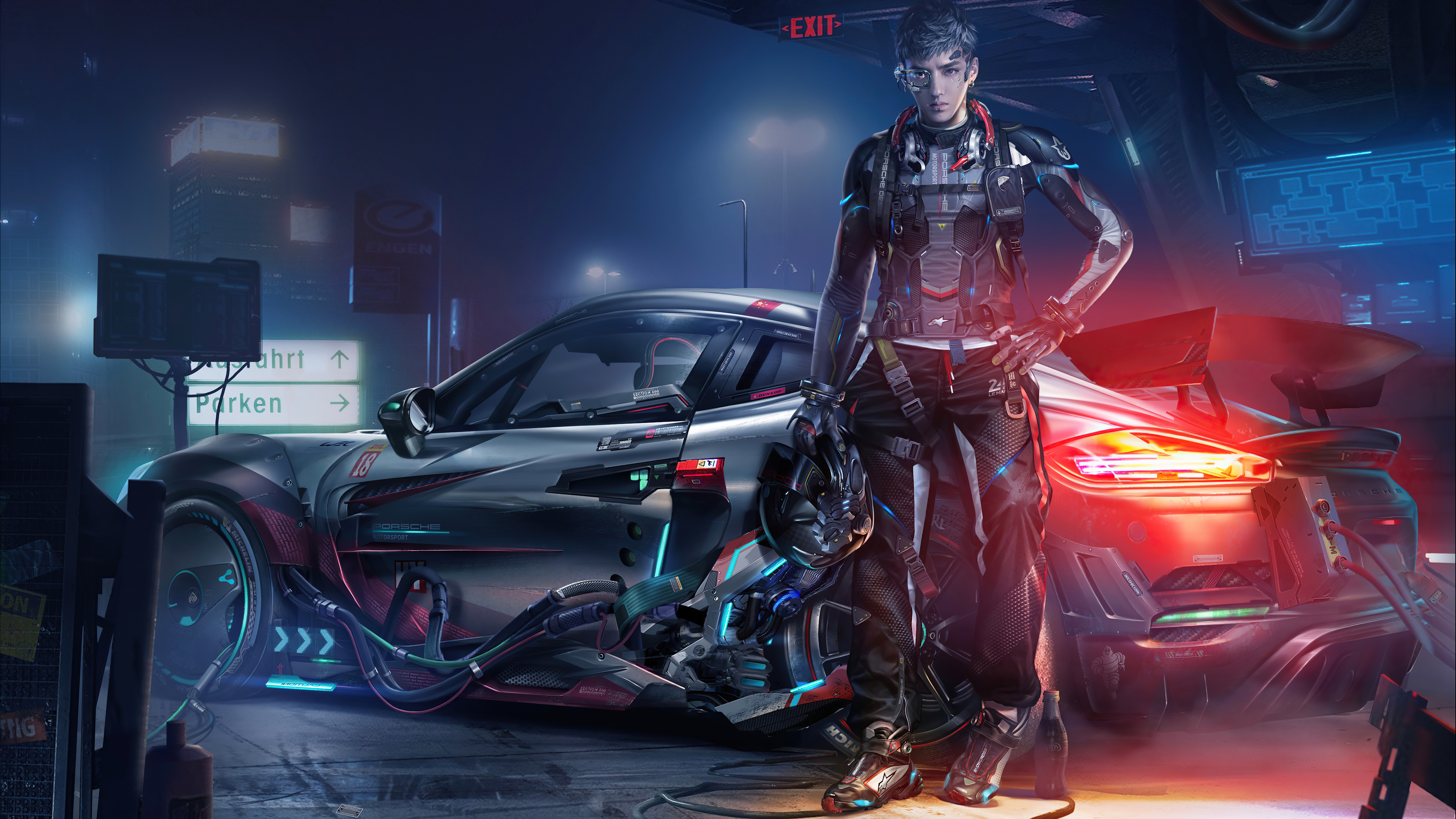 kris x porsche x cyberpunk 4k 1653331117