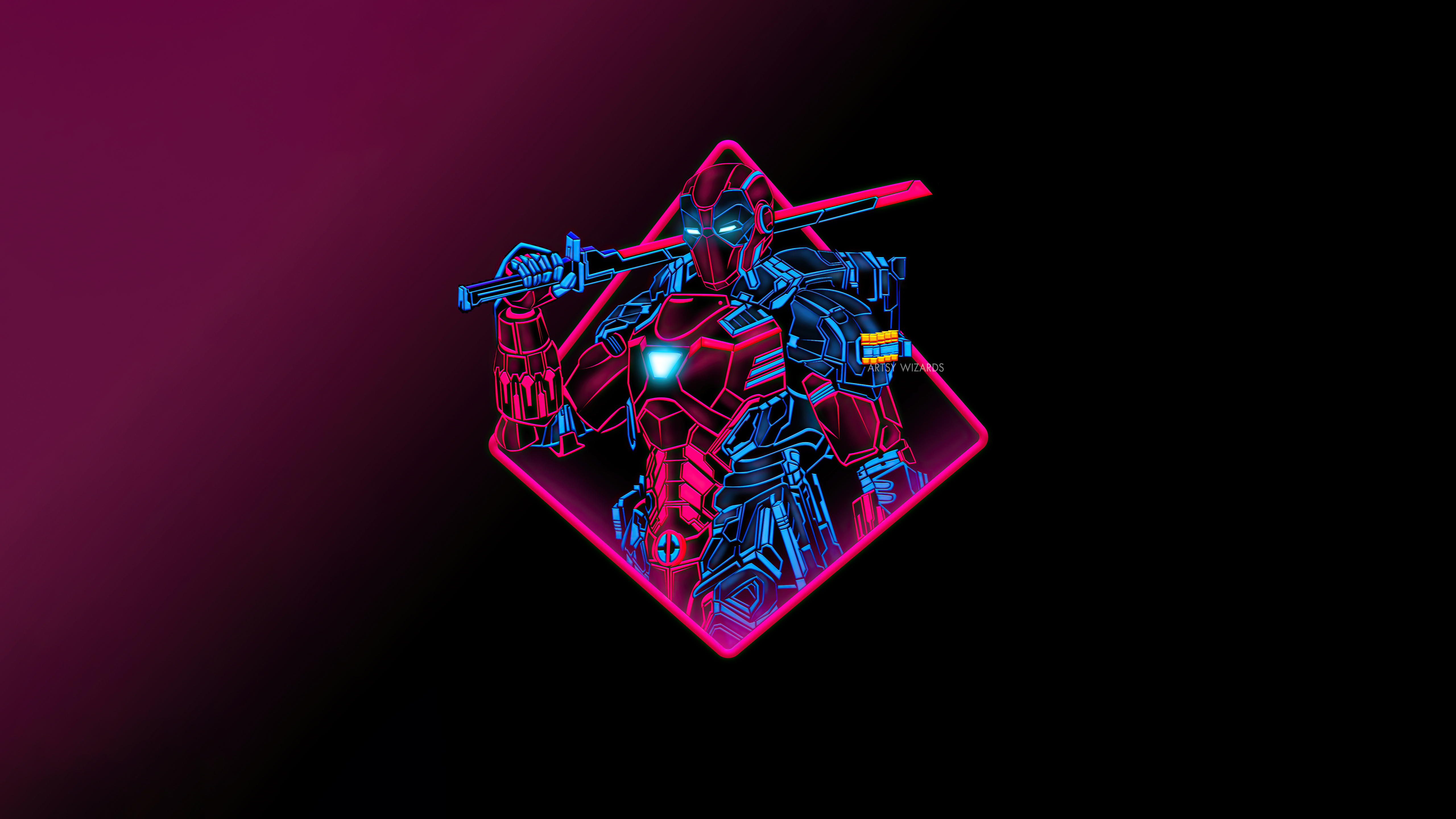 deadpool neon armor minimal 4k 1660497097