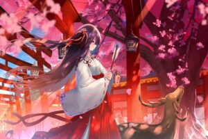 girl kimono sakura anime art 4k 1660349298