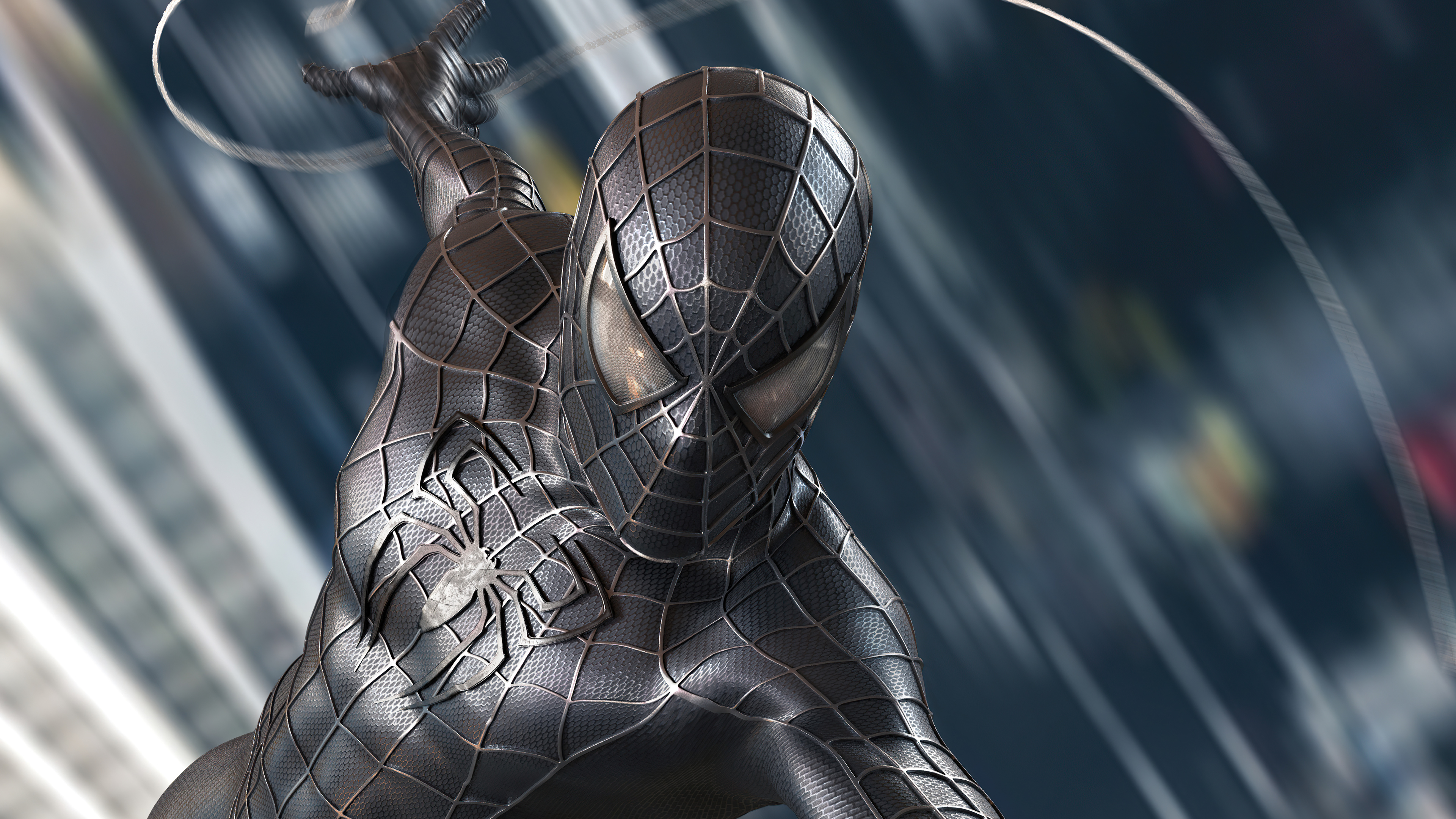 spider man black symbiote suit 4k 1660495456