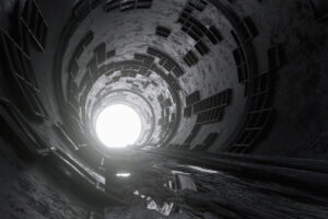 3d tunnel black white 4k 1669590355