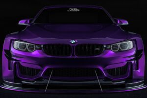 bmw car sportscar purple front view 4k 1691828627