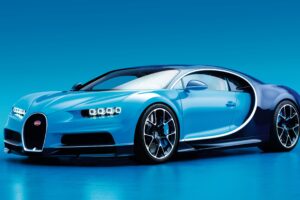 bugatti chiron side view blue 4k 1691828627