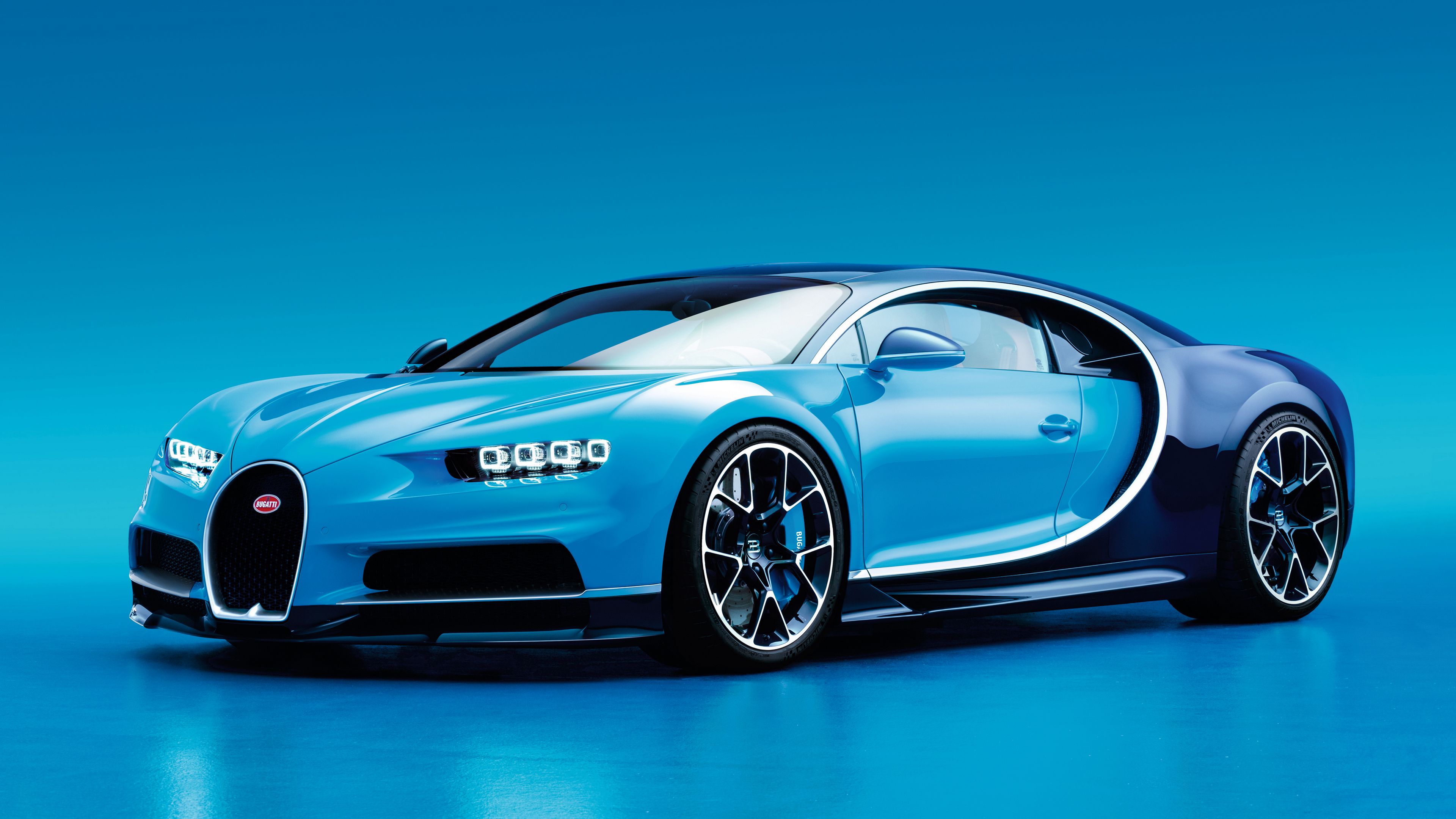 bugatti chiron side view blue 4k 1691828627