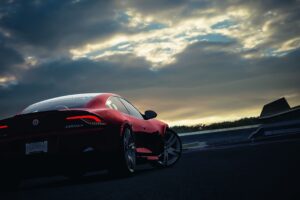 fisker car night sky red 4k 1692268324