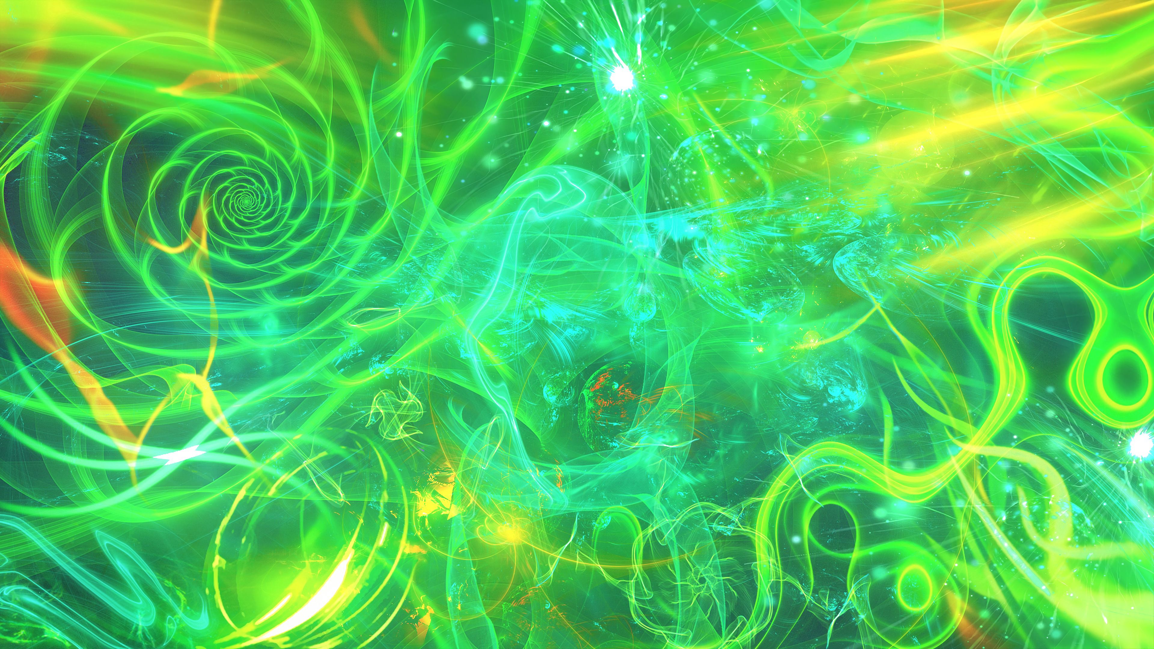 fractal tangled bright green abstraction 4k 1691589883