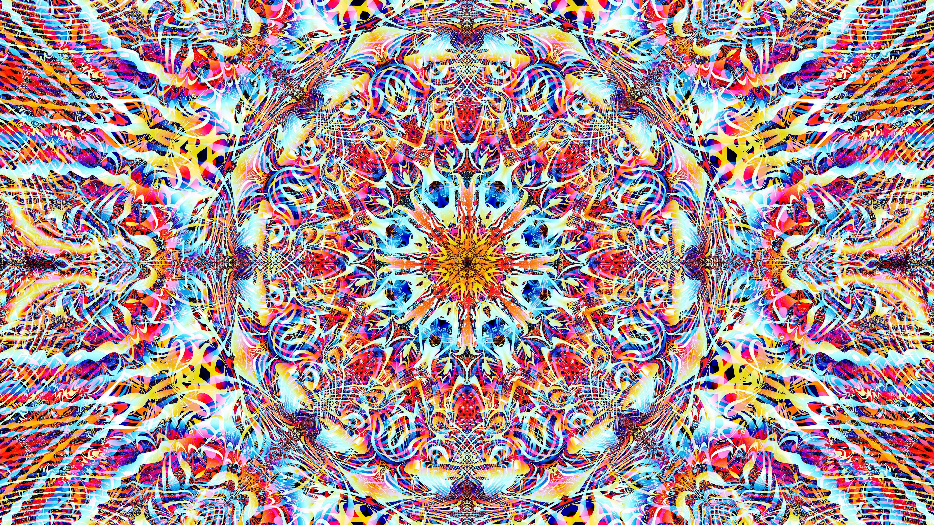 kaleidoscope pattern abstraction colorful 4k 1691686541