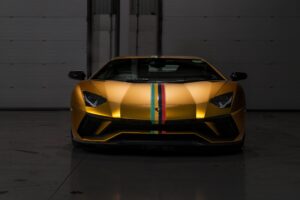 lamborghini aventador lamborghini sports car front view golden 4k 1691828527