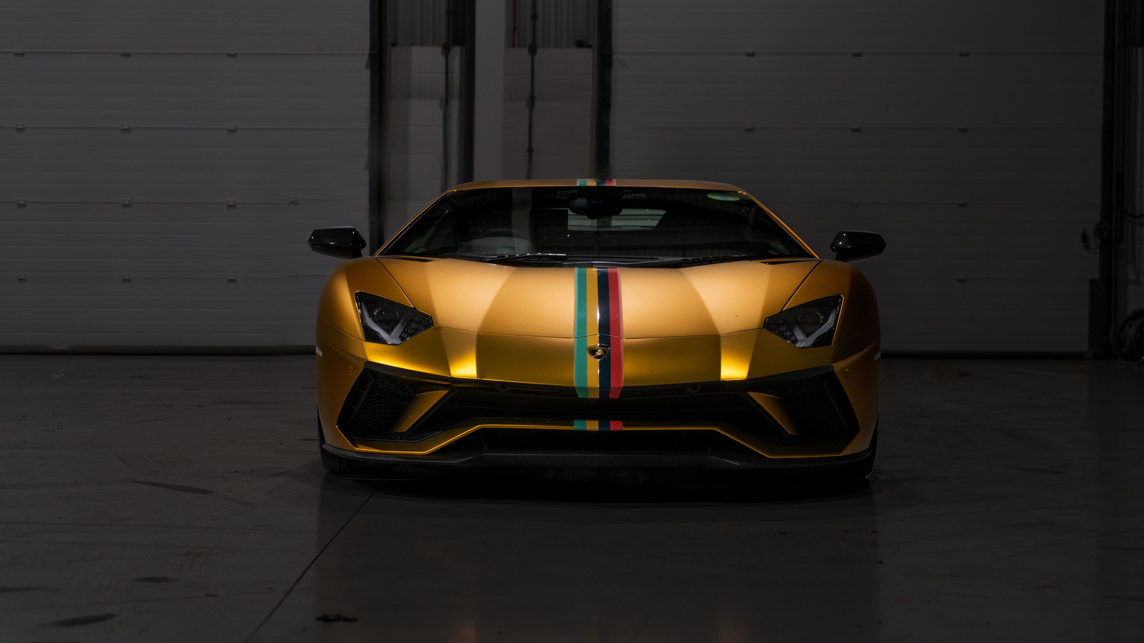 lamborghini aventador lamborghini sports car front view golden 4k 1691828527