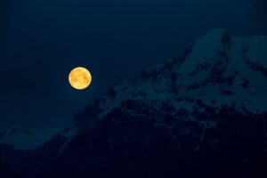 moon mountains night full moon moonlight 4k 1691849539