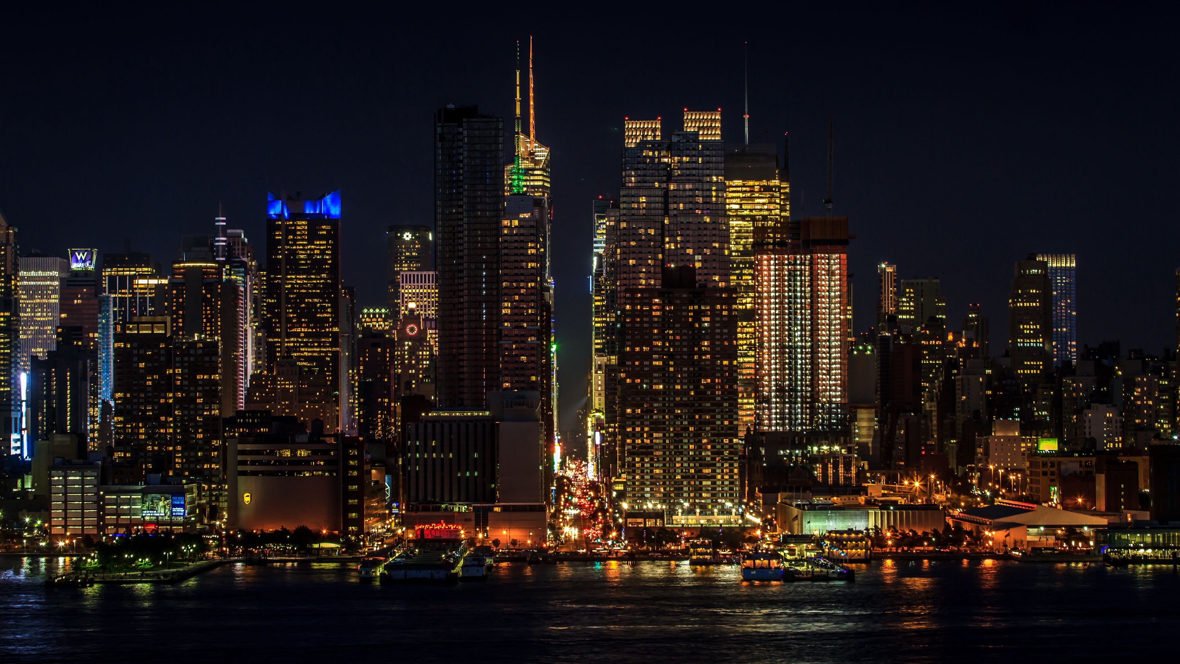 new york skyscrapers lights 4k walpaper 1692028755