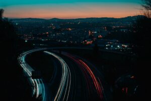 night city long exposure road horizon 4k 1691849809