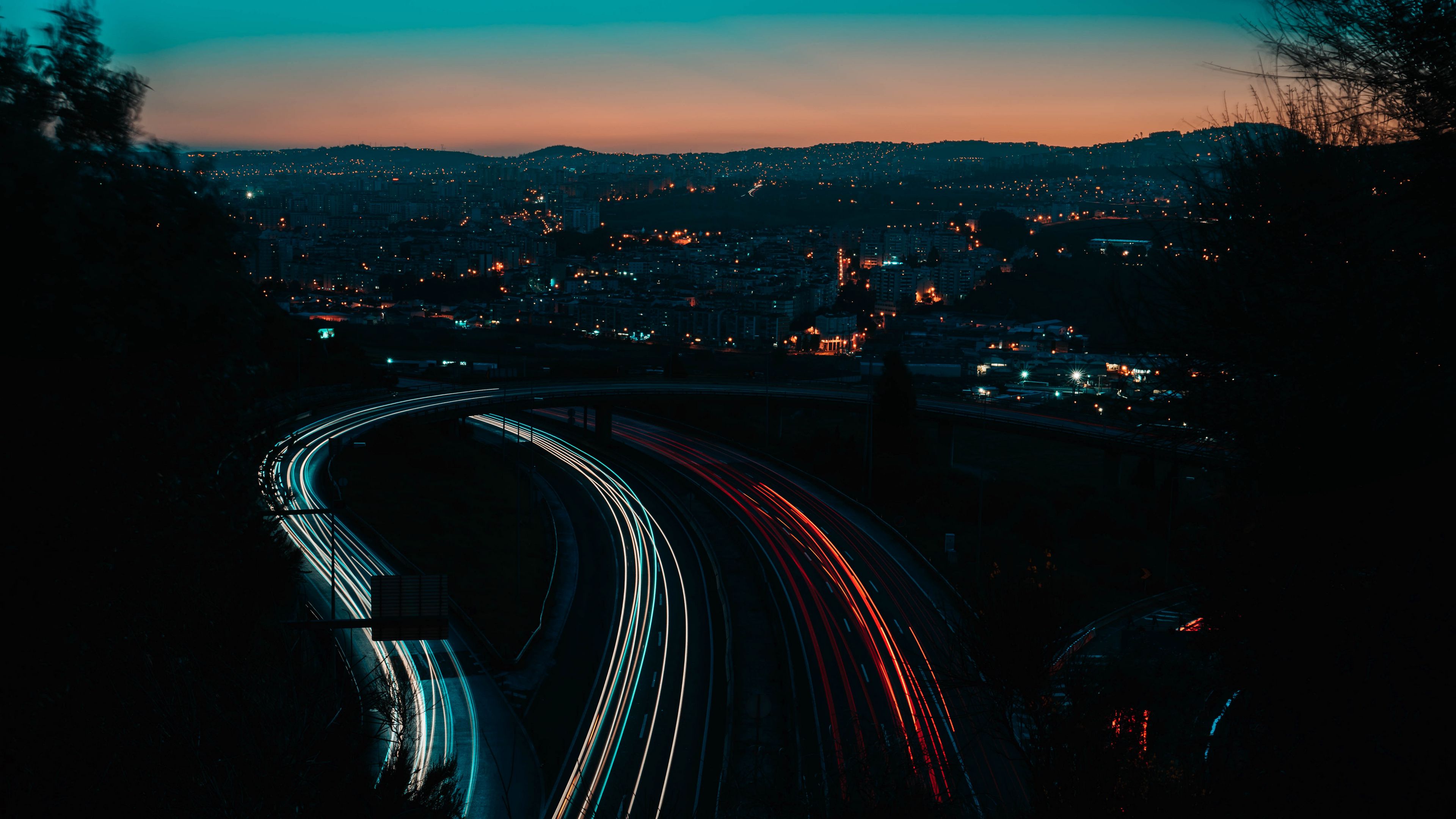 night city long exposure road horizon 4k 1691849809