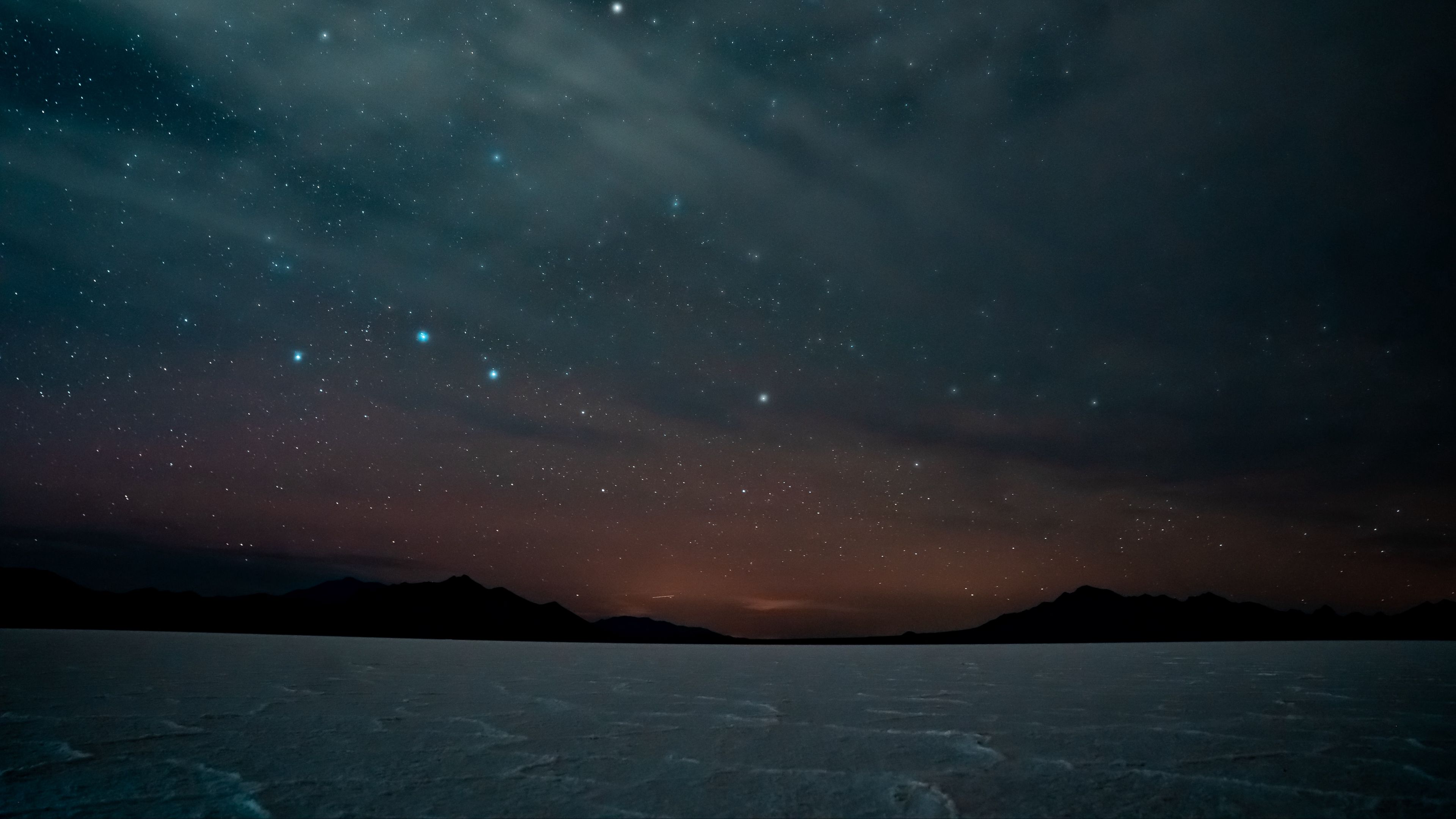 night starry sky mountains dark landscape 4k 1692006754