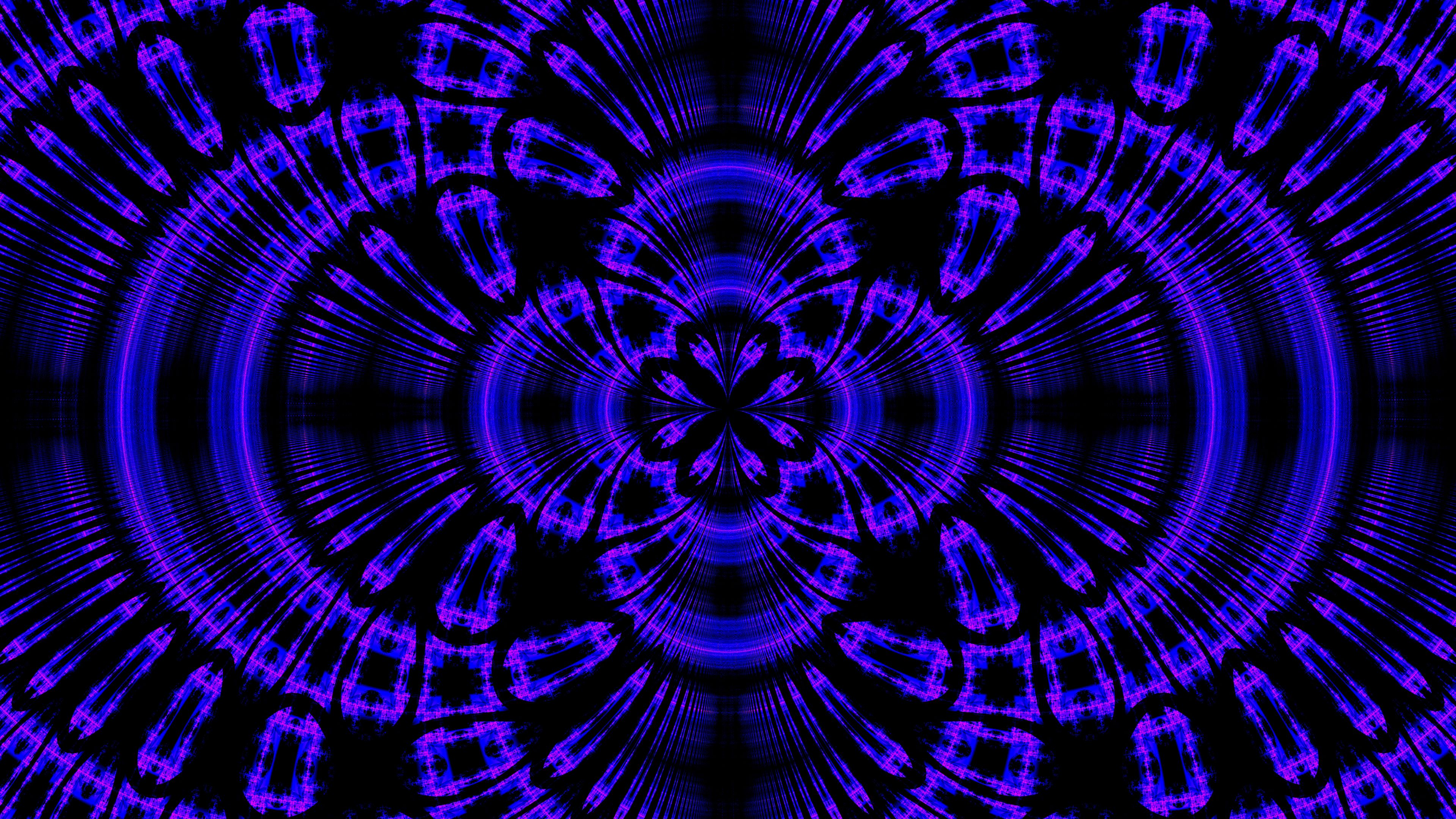 pattern fractal geometry blue 4k 1691767175