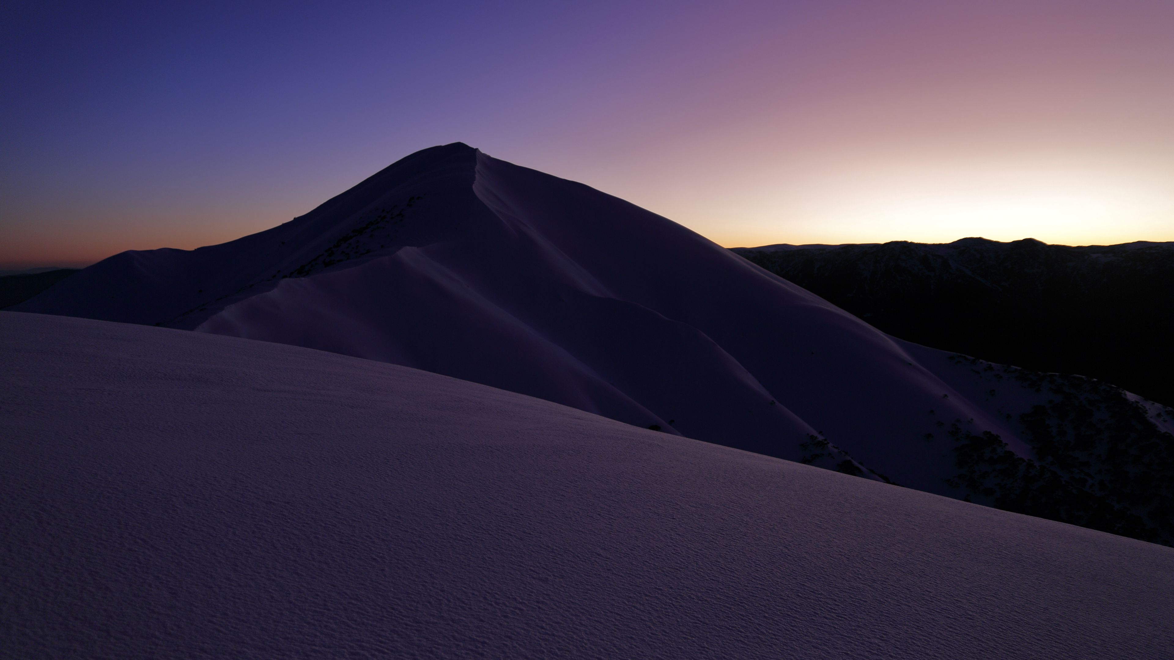 snow twilight landscape 4k 1692100035