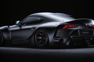 toyota supra toyota sportscar gray side view night dark 4k 1691771365