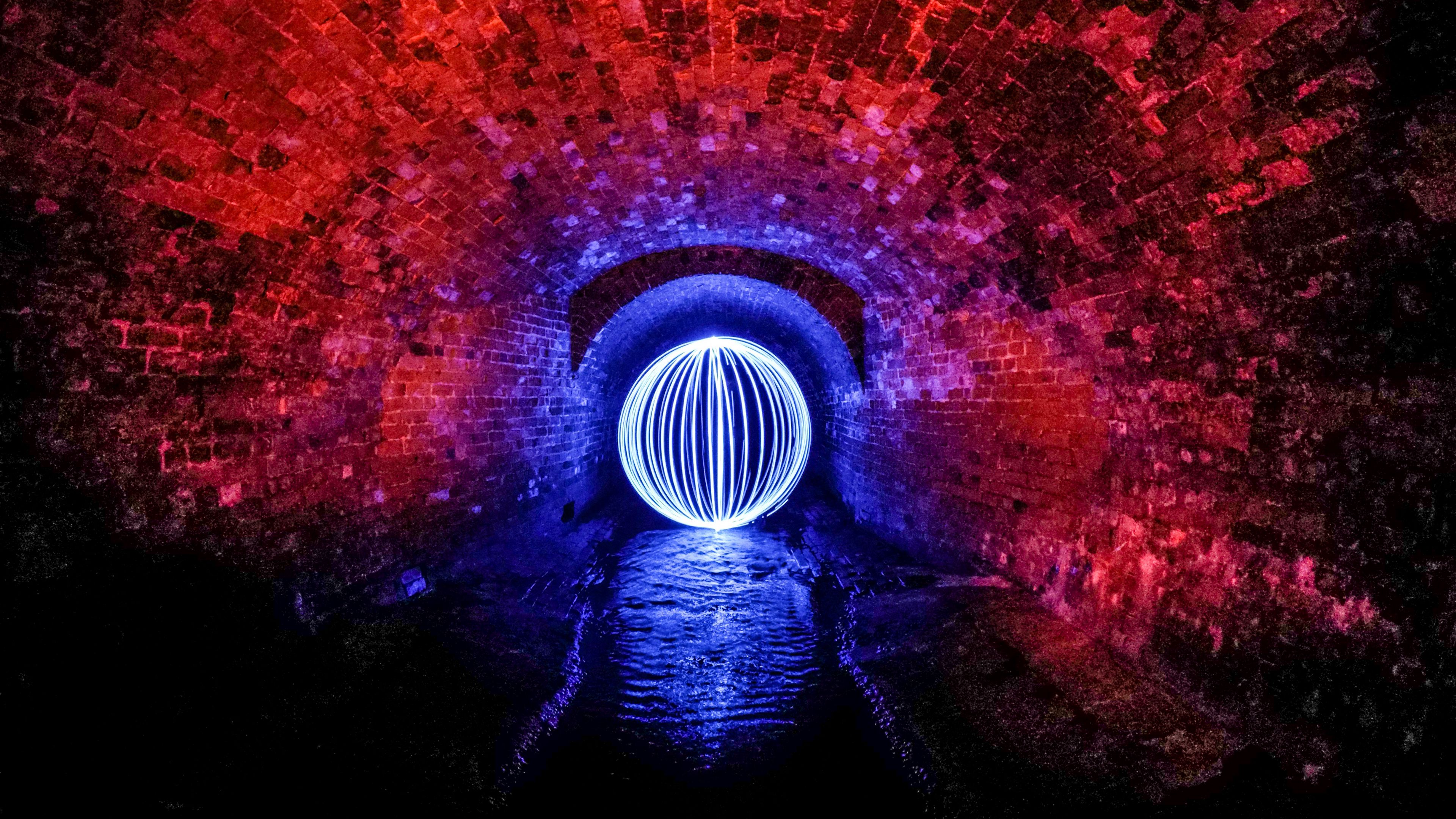 tunnel lights walls 4k walpaper 1692027329