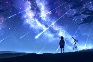 anime girl meteor streak 4k 1696103844