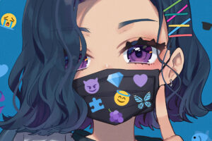 anime girl big eyes tattoo mask 1696774297