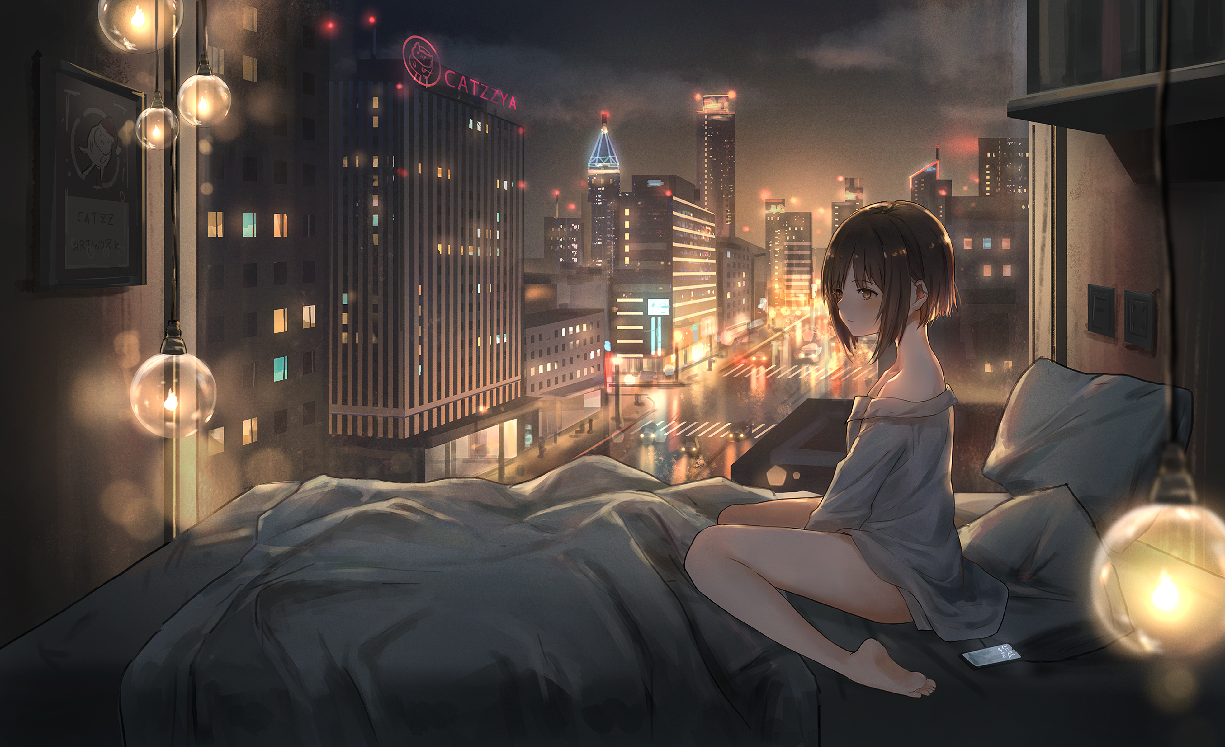 anime girl city lights 1696889144