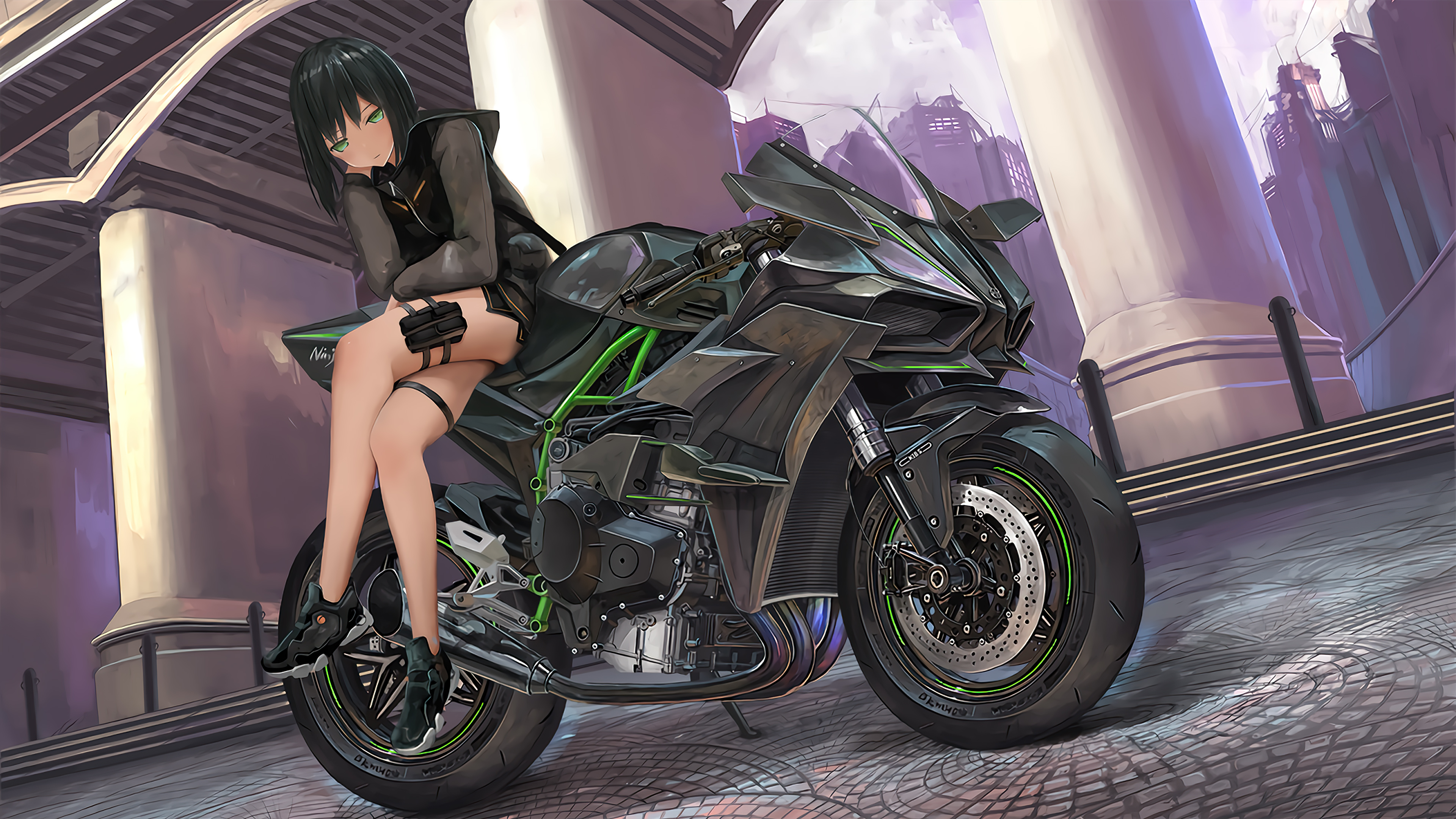 anime girl kawasaki h2r 1696413291