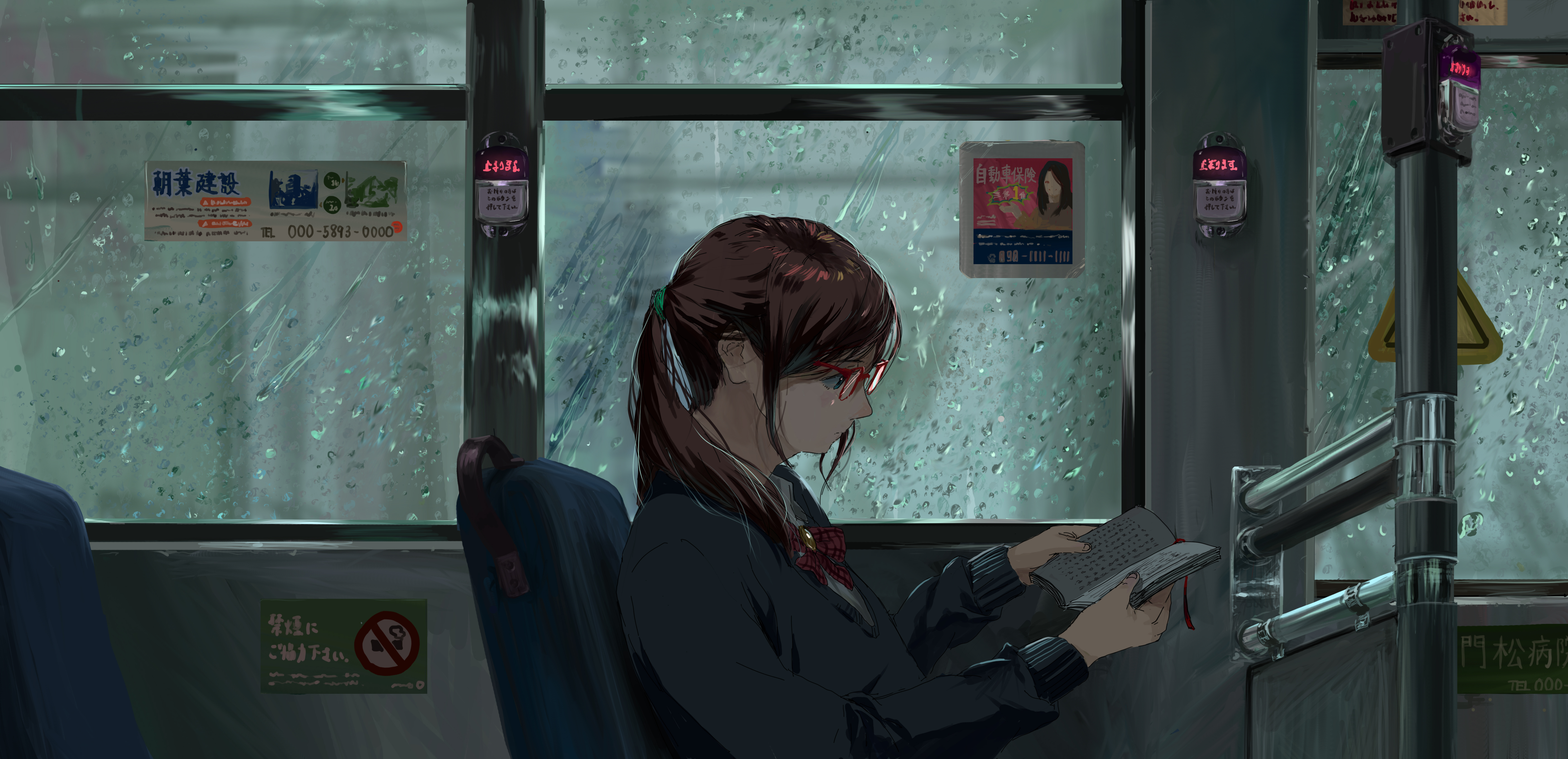 anime girl public transport original 1697015525