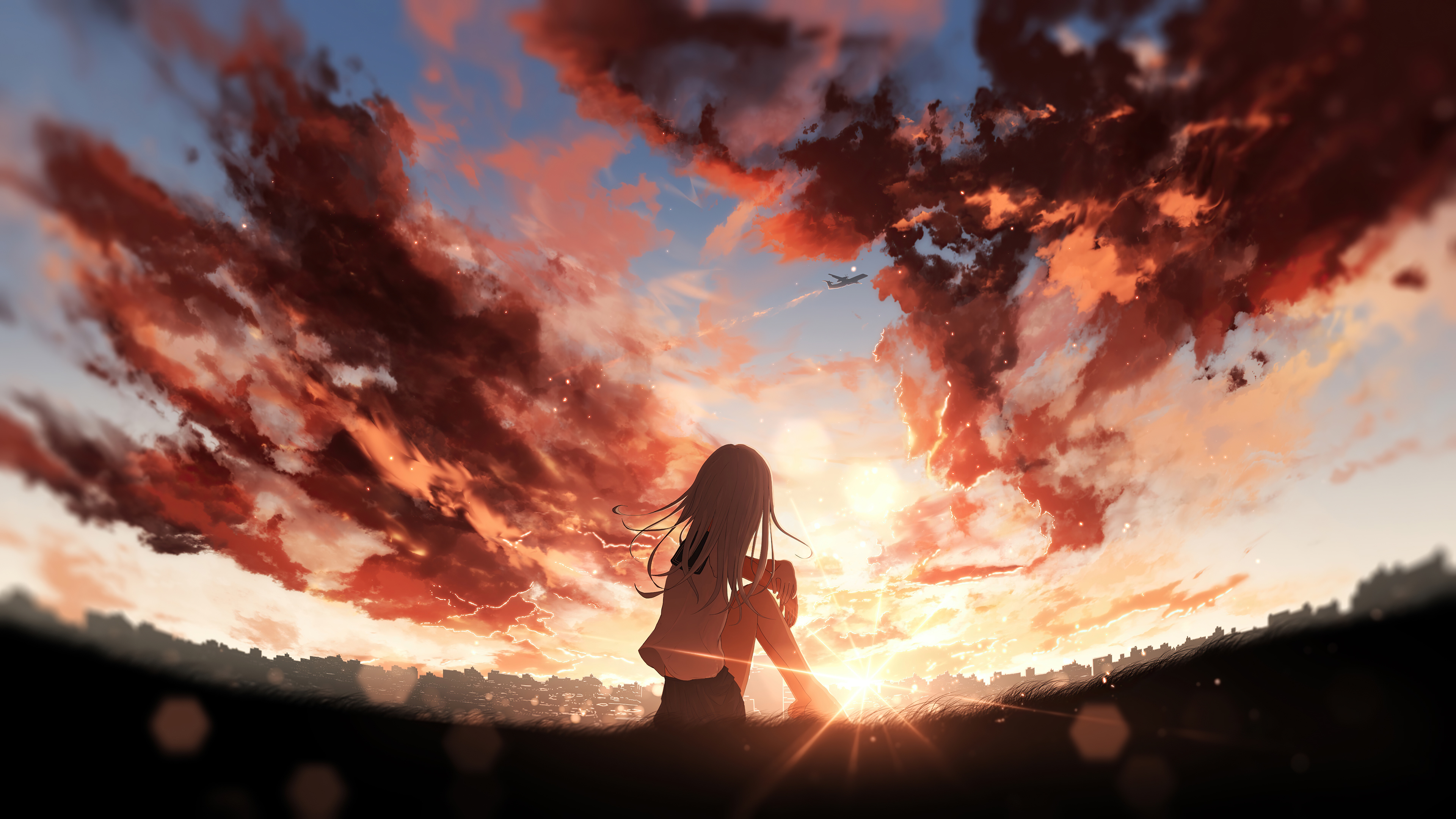 Download free Anime Scenery Sunset River Wallpaper - MrWallpaper.com