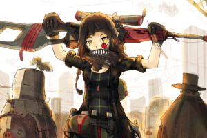 anime girls artwork sniper rifle original character 1696778081