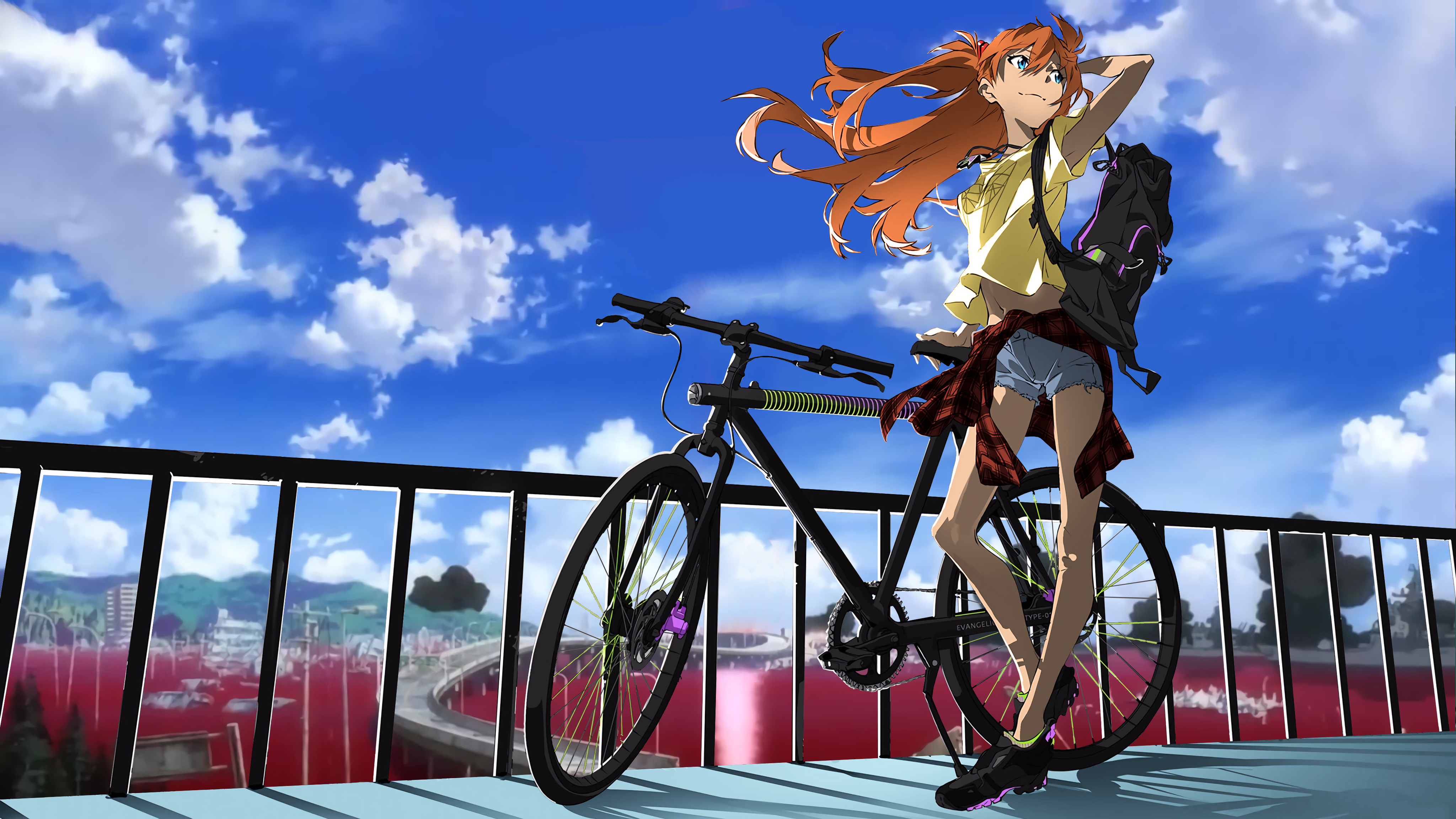 asuka bicycle anime girl 4k 1696788259