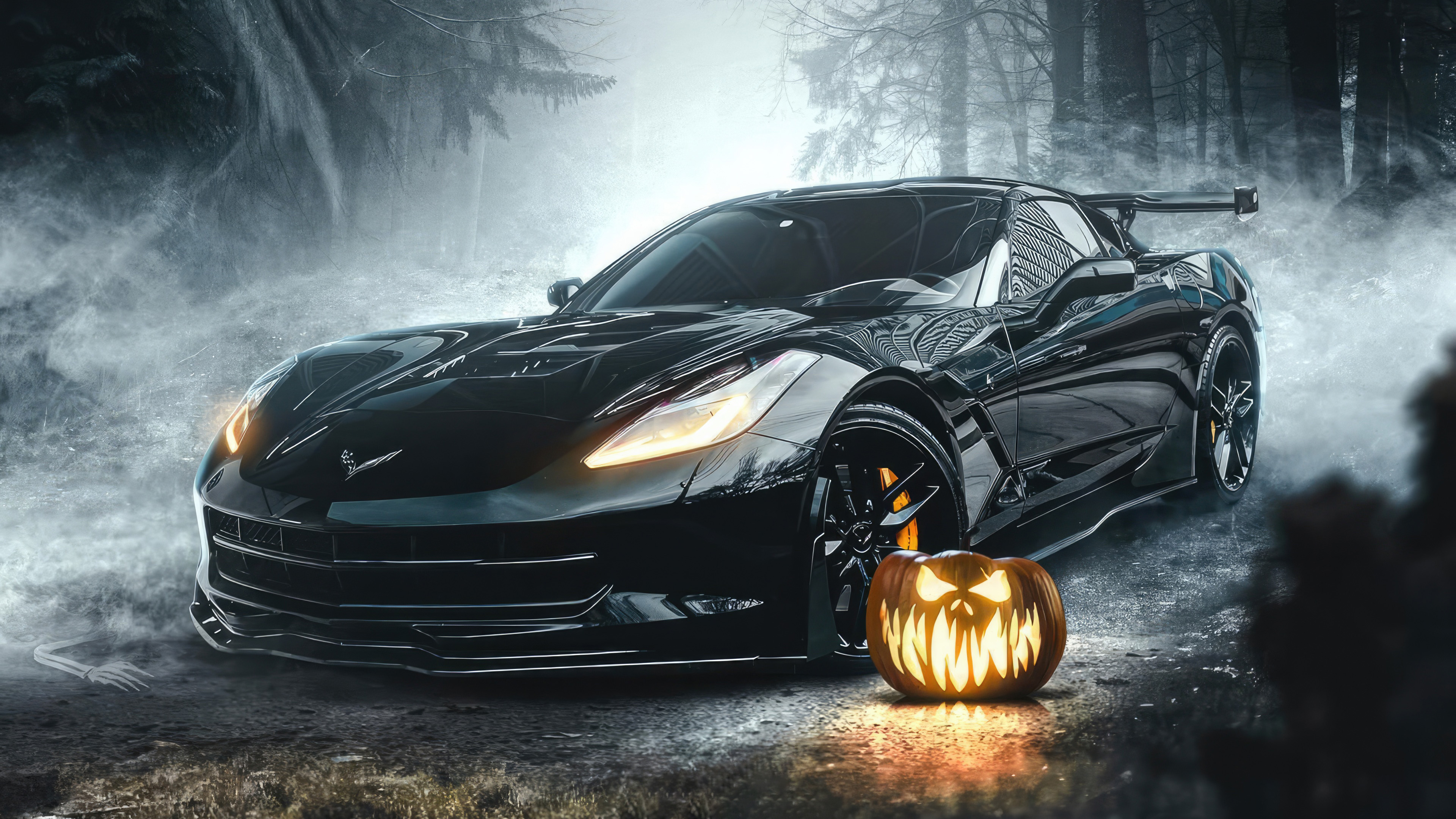 black corvette of the night 4k 1697706527